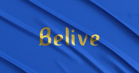 Typography word on silky cloth background wallpaper 