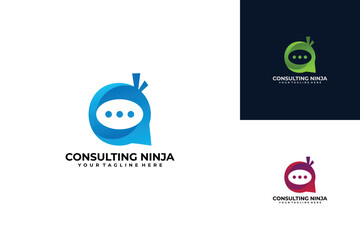 Consulting Ninja logo vector design template