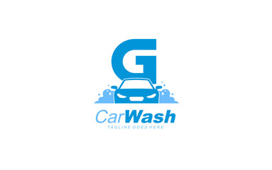 Fototapeta premium G logo carwash for identity. car template vector illustration for your brand.