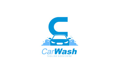 Fototapeta premium C logo carwash for identity. car template vector illustration for your brand.
