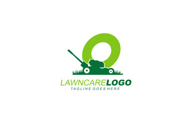 O logo lawncare for branding company. mower template vector illustration for your brand.