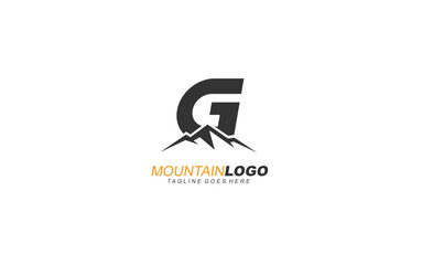 G logo mountain for identity. letter template vector illustration for your brand.