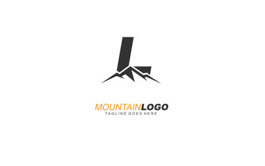 L logo mountain for identity. letter template vector illustration for your brand.