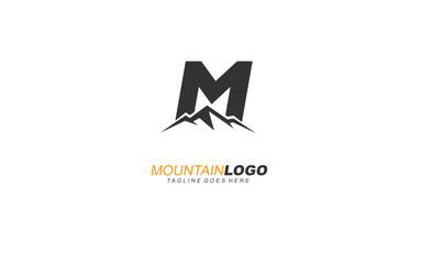 M logo mountain for identity. letter template vector illustration for your brand.
