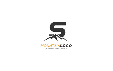 S logo mountain for identity. letter template vector illustration for your brand.