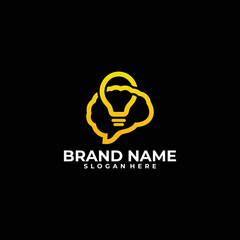brain idea logo vector design template