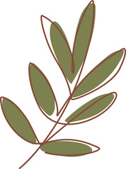 autumn leaf line element