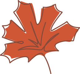 maple leaf single line stroke