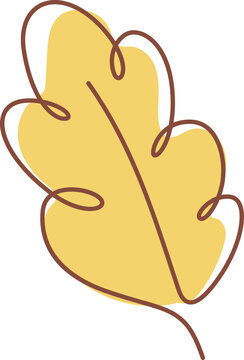 oak leaf line art illustration