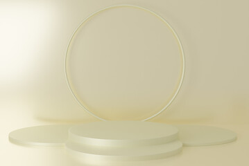 Empty podium with hipster abstract pastel background composition, 
Abstract Platforms for cosmetic product presentation, 
3d illustration pedestal for display creative Minimal concept.