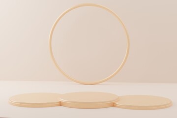 Empty podium with hipster abstract pastel background composition, 
Abstract Platforms for cosmetic product presentation, 
3d illustration pedestal for display creative Minimal concept.