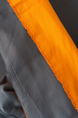 orange and gray fabric