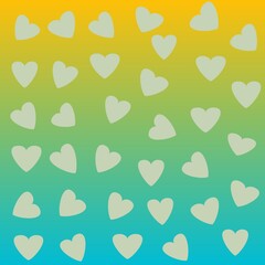 heart shape pattern on soft gradient color pink, green, blue, green, yellow, purple, grey, white, orange for mobile them, wallpaper, or background 