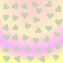 heart shape pattern on soft gradient color pink, green, blue, green, yellow, purple, grey, white, orange for mobile them, wallpaper, or background 
