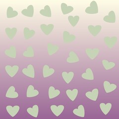 heart shape pattern on soft gradient color pink, green, blue, green, yellow, purple, grey, white, orange for mobile them, wallpaper, or background 