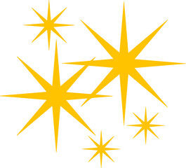 yellow sparkle twinkling star icon
