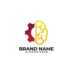 brain service logo vector design template
