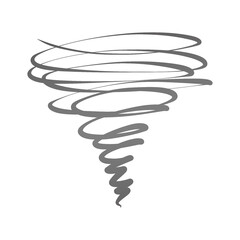 Tornado symbol. Hurricane or typhoon doodle. Cyclone hand drawn.