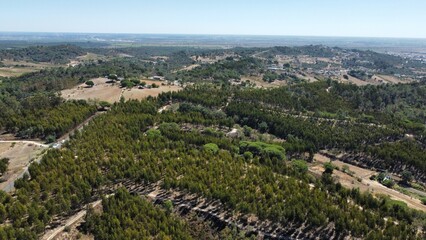 Drone shot over Portugal countryside