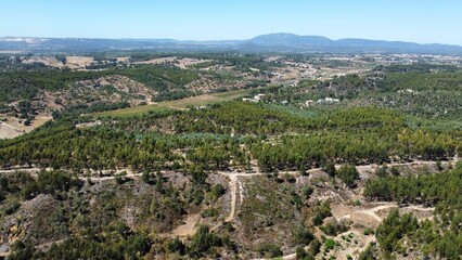 Drone shot over Portugal countryside