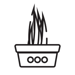 Potted plant icon with line style that is suitable for your modern business