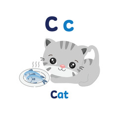 Cute Animals alphabet for kids education.