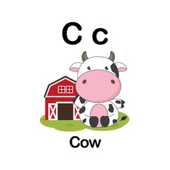 Cute Animals alphabet for kids education.