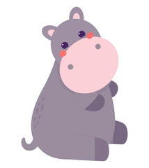 cute colorful hippopotamus