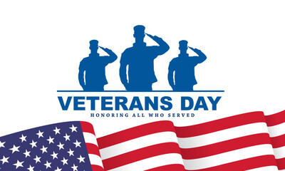 Veterans day Background Design. Greeting Card, Banner, Poster. Vector Illustration.