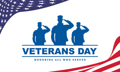 Veterans day Background Design. Greeting Card, Banner, Poster. Vector Illustration.