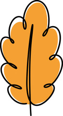 oak leaf colored line art illustration