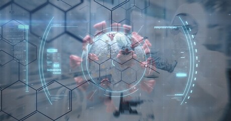 Scope scanning against Covid-19 cells in background