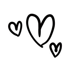 Doodle love heart romantic