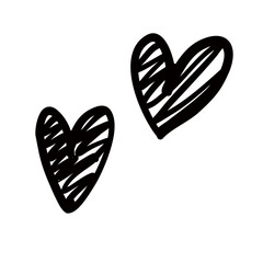 Doodle love heart romantic