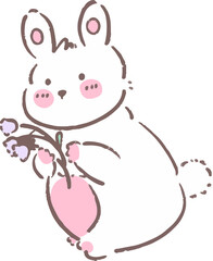 Cute drawing bunny illustration