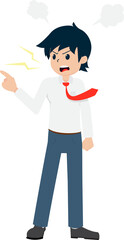 Salary Man Business Isolated Person People Cartoon Character Flat illustration Png #25
