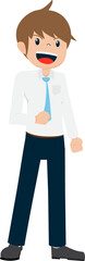Salary Man Business Isolated Person People Cartoon Character Flat illustration Png #34