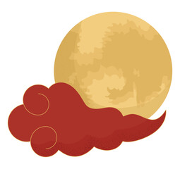 moon and chinese cloud