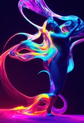 Obraz premium Woman in Neon Acrylic