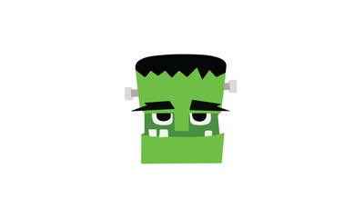 Halloween boy Frankenstein Vector illustration. Frankenstein face. Illustration for kids, card Halloween, print.