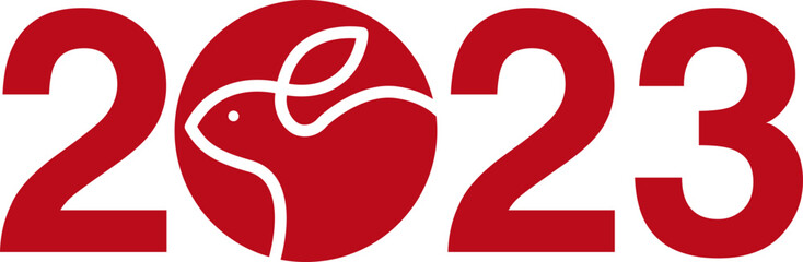 Chinese New Year 2023 with rabbit cartoon