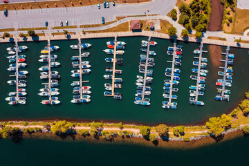 Boat yard looking down centennial park downtown barrie