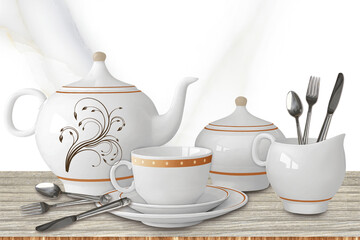 teapot and cup tiles design background and  textured design