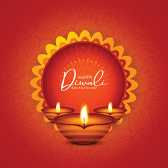 Elegant happy diwali decorative celebration colorful card design