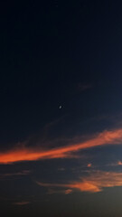 sunset with moon