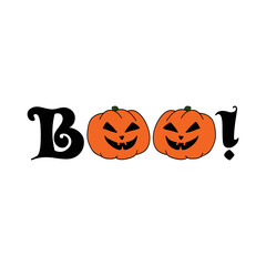 Boo pumpkins Halloween vector text design illustration