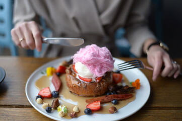 It is time to eat a nice pancake