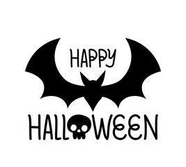 halloween letters and bat