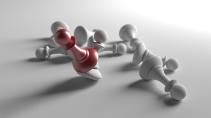 Chess pawn piece outstanding. Leadership concept