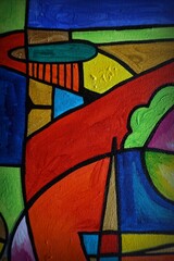 Painting oil color Abstract geometric shapes , backgrounds for design